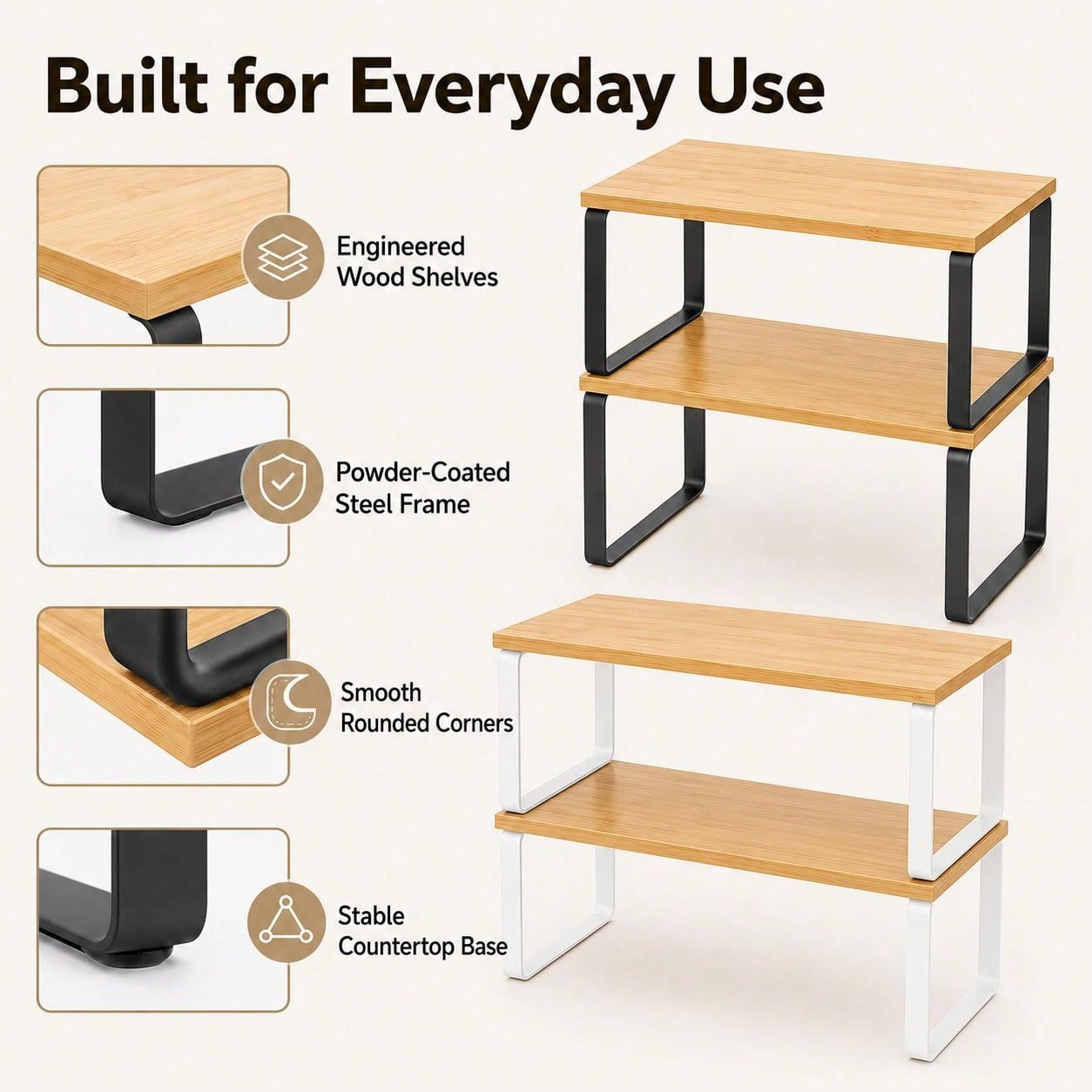 2 organizadores de estantes pa - Kitchen Appliances Cabinet reseña y precio